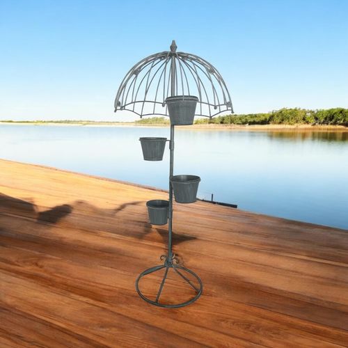 Charming 130CM Grey Metal Garden Planter for Stylish Outdoor Decor - plants - express.com