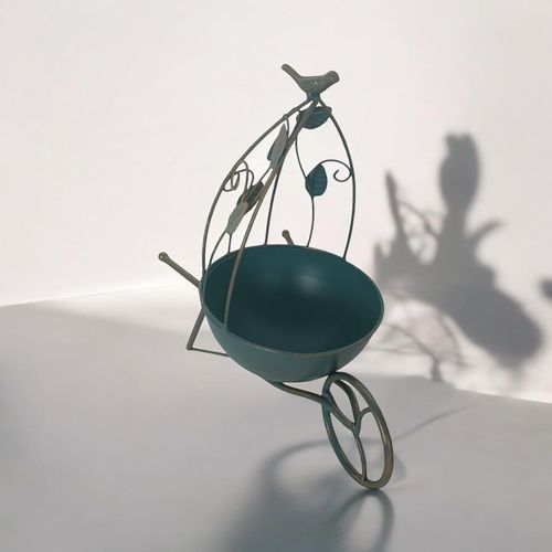 Charming 36CM Blue Metal Planter - Add Quirkiness to Your Garden! - plants - express.com