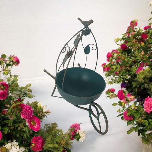 Charming 36CM Blue Metal Planter - Add Quirkiness to Your Garden! - plants - express.com