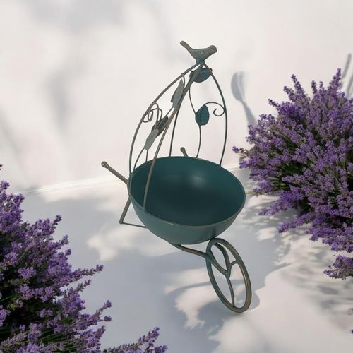 Charming 36CM Blue Metal Planter - Add Quirkiness to Your Garden! - plants - express.com