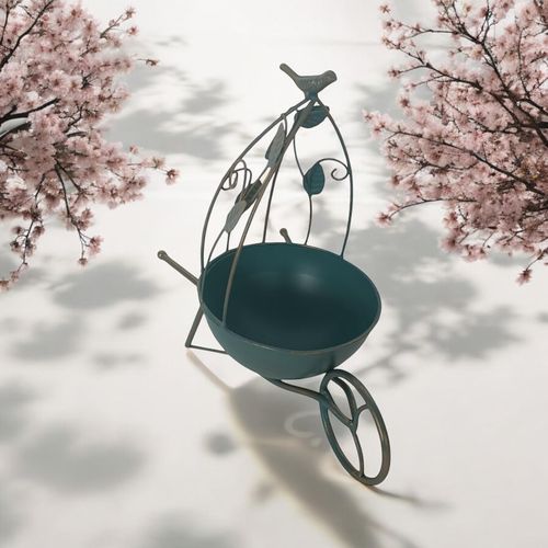 Charming 36CM Blue Metal Planter - Add Quirkiness to Your Garden! - plants - express.com