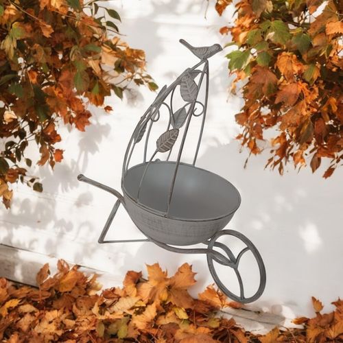 Charming 36CM Cream Metal Planter: Quirky Touch for Your Garden! - plants - express.com