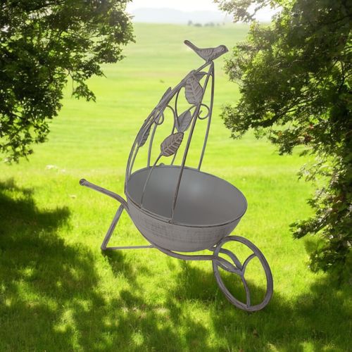 Charming 36CM Cream Metal Planter: Quirky Touch for Your Garden! - plants - express.com