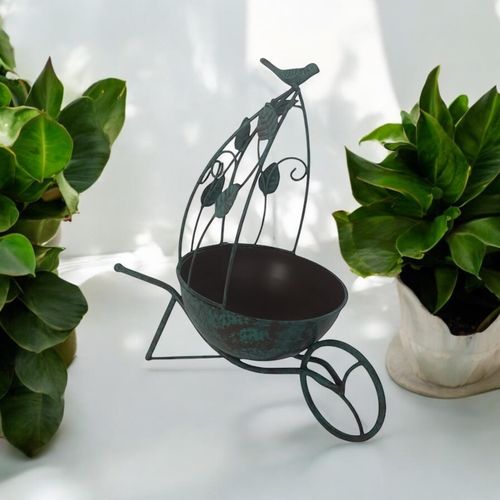 Charming 36CM Green Metal Planter - Add Quirky Style to Your Garden! - plants - express.com