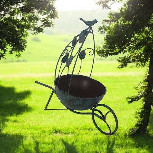 Charming 36CM Green Metal Planter - Add Quirky Style to Your Garden! - plants - express.com