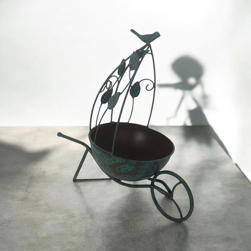 Charming 36CM Green Metal Planter - Add Quirky Style to Your Garden! - plants - express.com