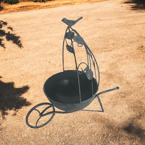 Charming 36cm Grey Metal Garden Planter - Quirky Elegance for Your Plants - plants - express.com
