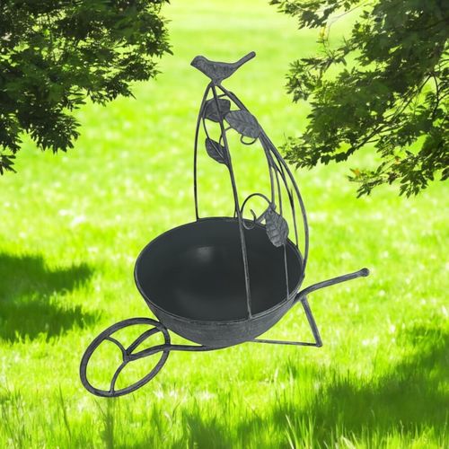 Charming 36cm Grey Metal Garden Planter - Quirky Elegance for Your Plants - plants - express.com