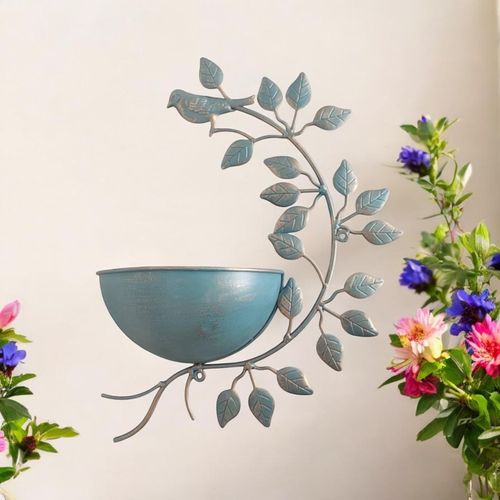Charming 42CM Blue Metal Planter - Perfect for Your Garden Oasis! - plants - express.com
