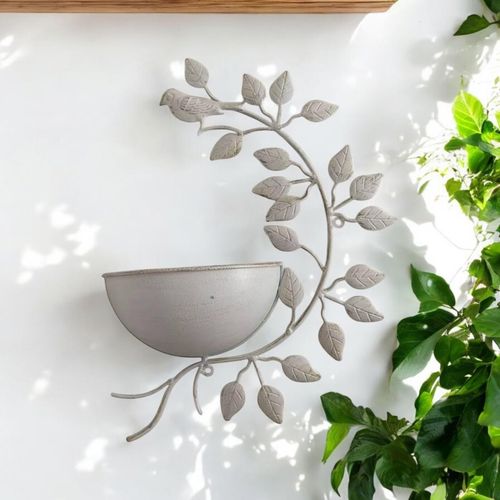 Charming 42CM Cream Metal Garden Planter - Add Whimsy to Your Green Space! - plants - express.com