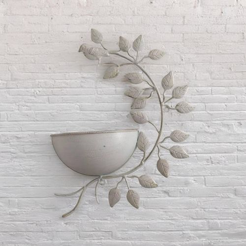 Charming 42CM Cream Metal Garden Planter - Add Whimsy to Your Green Space! - plants - express.com