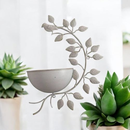 Charming 42CM Cream Metal Garden Planter - Add Whimsy to Your Green Space! - plants - express.com