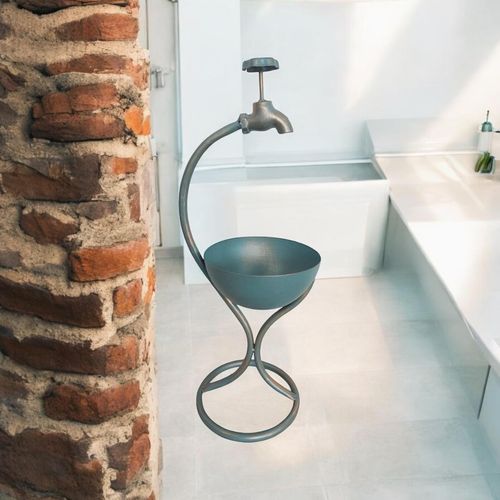 Charming 57CM Blue Metal Planter: Elevate Your Garden's Style! - plants - express.com