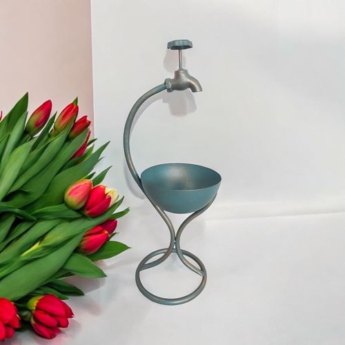 Charming 57CM Blue Metal Planter: Elevate Your Garden's Style! - plants - express.com