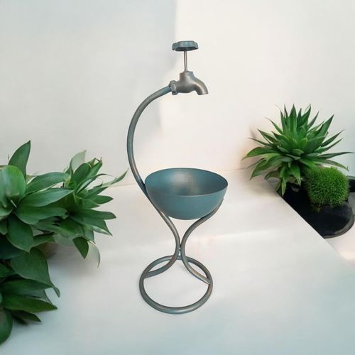 Charming 57CM Blue Metal Planter: Elevate Your Garden's Style! - plants - express.com