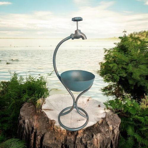 Charming 57CM Blue Metal Planter: Elevate Your Garden's Style! - plants - express.com