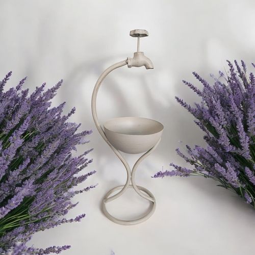 Charming 57CM Cream Metal Garden Planter - Quirky Style for Your Plants! - plants - express.com