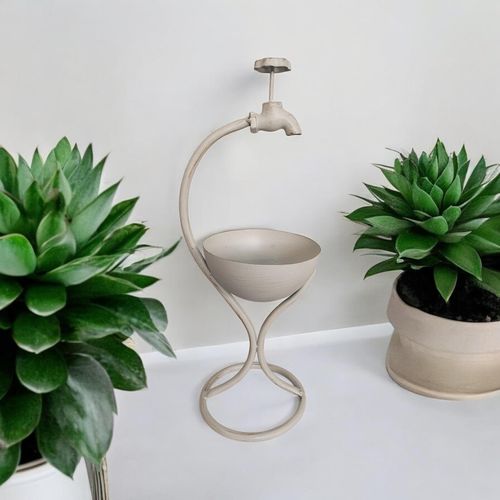 Charming 57CM Cream Metal Garden Planter - Quirky Style for Your Plants! - plants - express.com