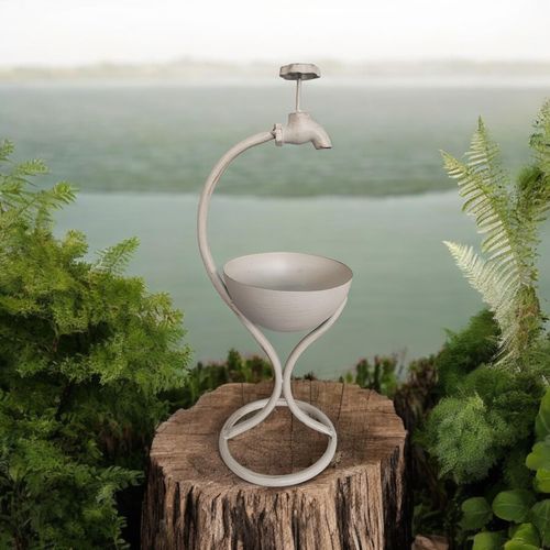 Charming 57CM Cream Metal Garden Planter - Quirky Style for Your Plants! - plants - express.com