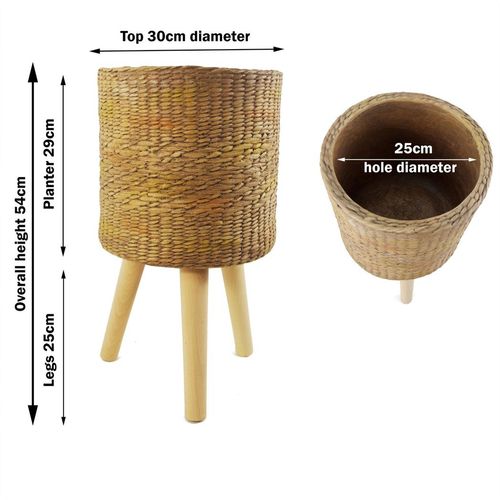 Chic 54cm Rattan - Effect Fiberglass Planter – Stylish & Waterproof Design! - plants - express.com