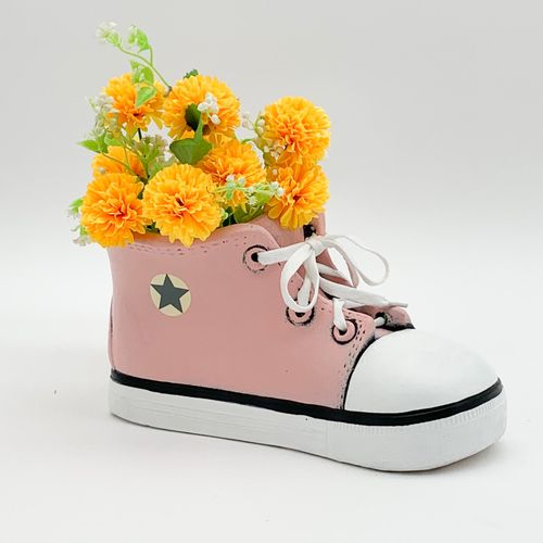 Chic Pink Trainer Planter - Stylish 34CM Pot for Indoor & Outdoor Gardening - plants - express.com