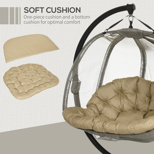 Cozy Double Hanging Egg Chair for Two: Premium Swing Hammock with Cushion - plants - express.com