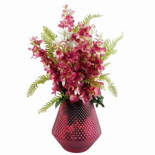 Dark Pink Delphinium Artificial Stem - Set of 6, 75cm Silk Flowers for Arrangements - plants - express.com