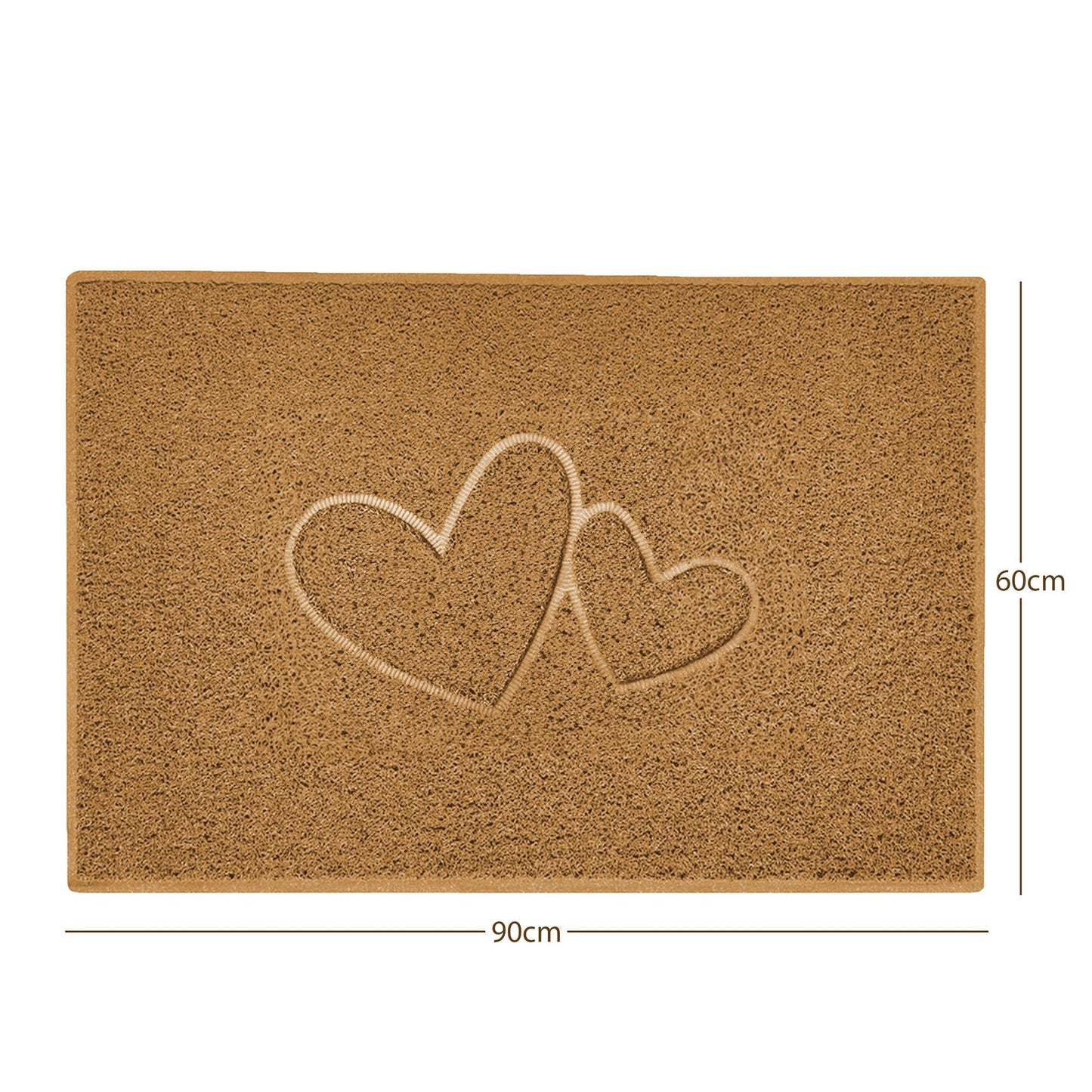 "Double Heart" Embossed Loofah Textured Spaghetti Doormat - plants - express.com