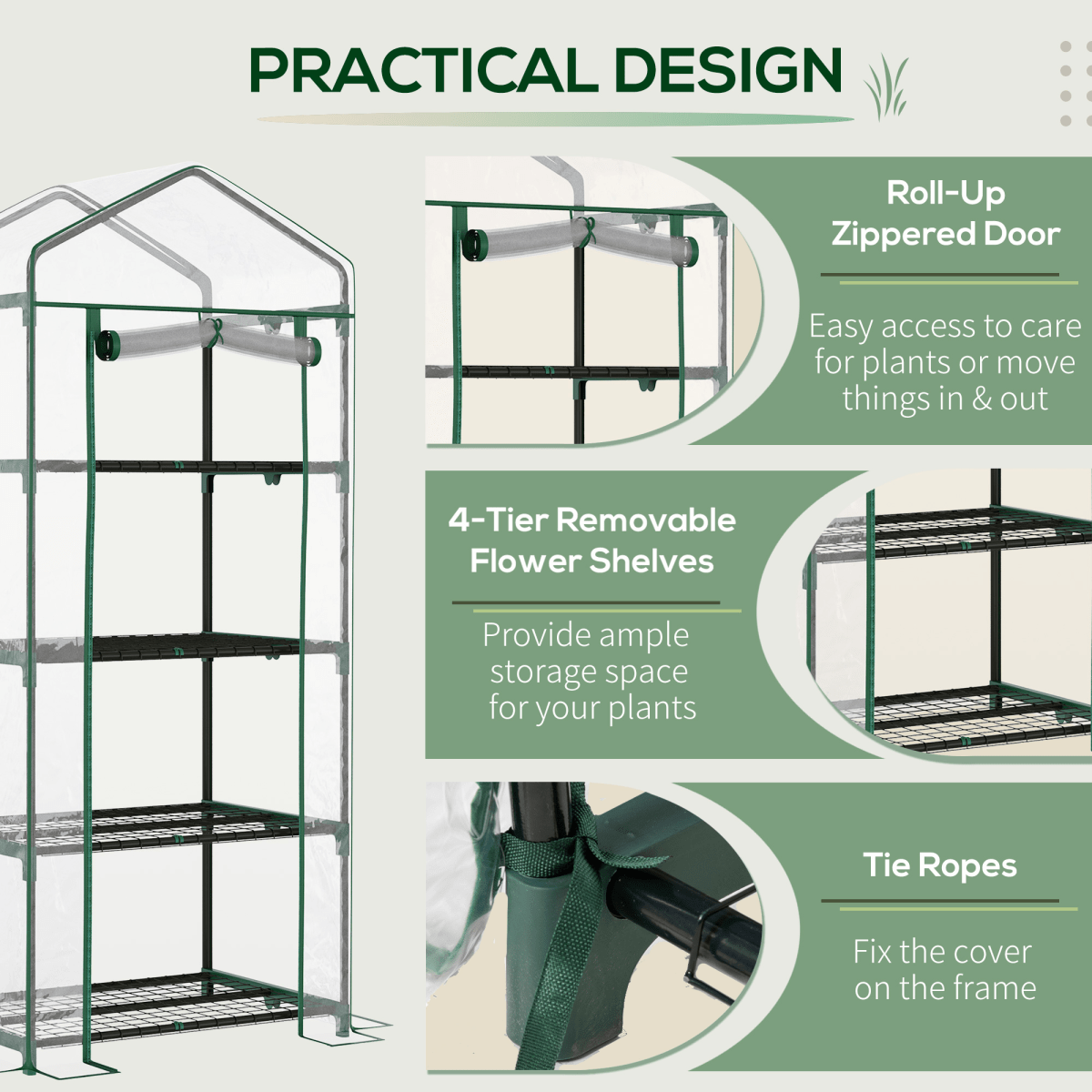 Durable Mini Greenhouse with 4 Shelves - Perfect for Hobby Gardeners! - plants - express.com
