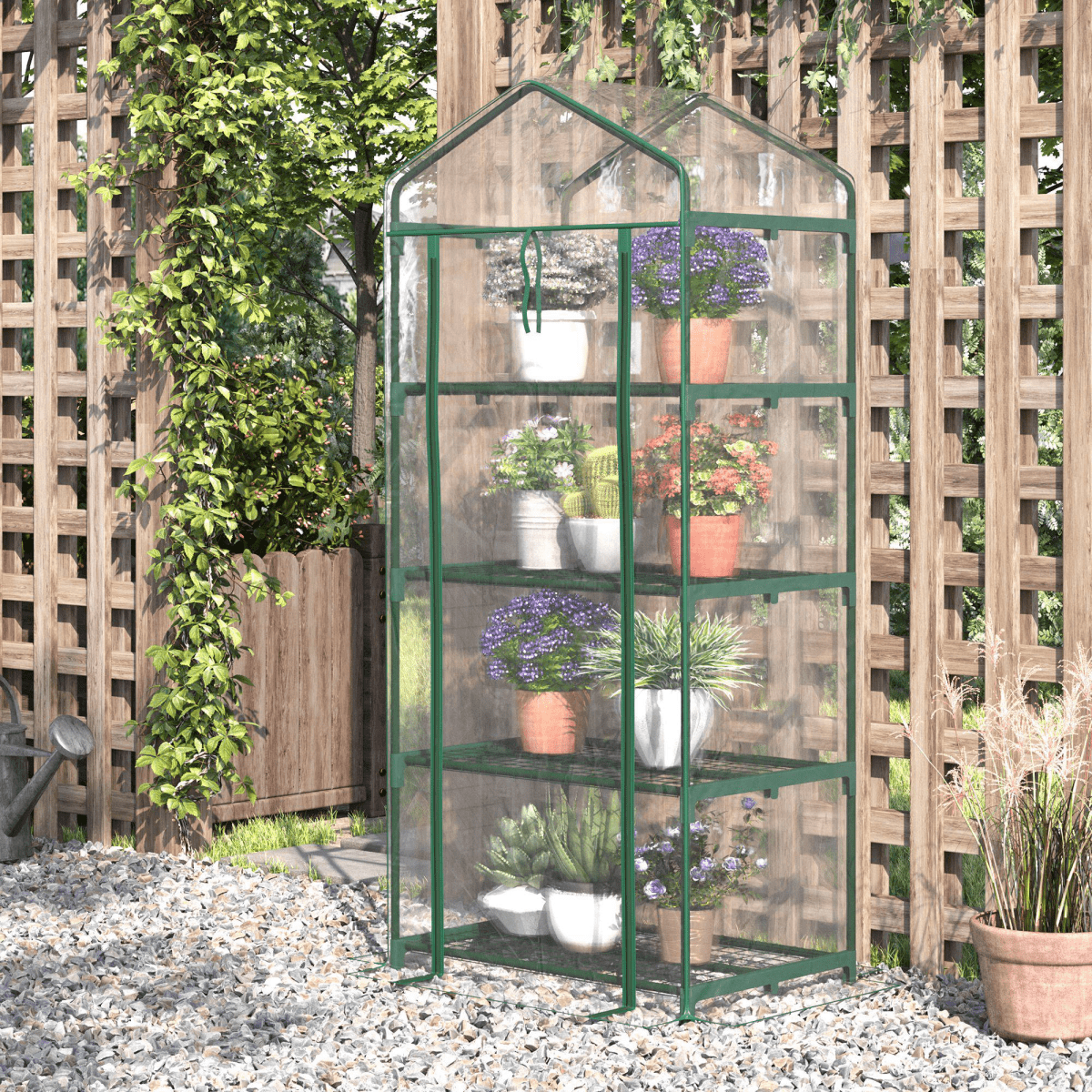 Durable Mini Greenhouse with 4 Shelves - Perfect for Hobby Gardeners! - plants - express.com