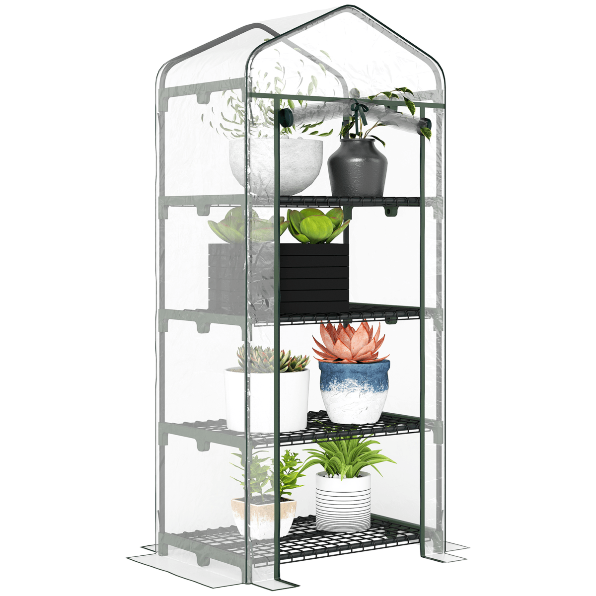 Durable Mini Greenhouse with 4 Shelves - Perfect for Hobby Gardeners! - plants - express.com