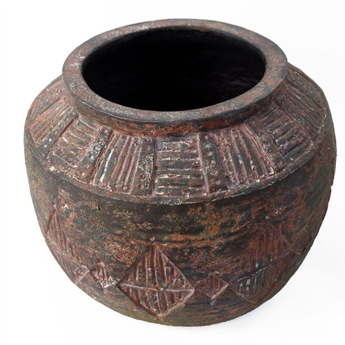 Elegance Redefined: 27cm Aztec Diamond Hand - Finished Large Planter - plants - express.com
