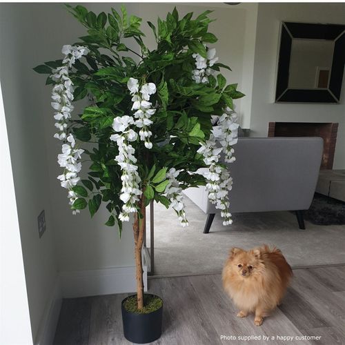 Elegant 130cm White Wisteria Tree - Premium Luxury Artificial Floral Decor - plants - express.com