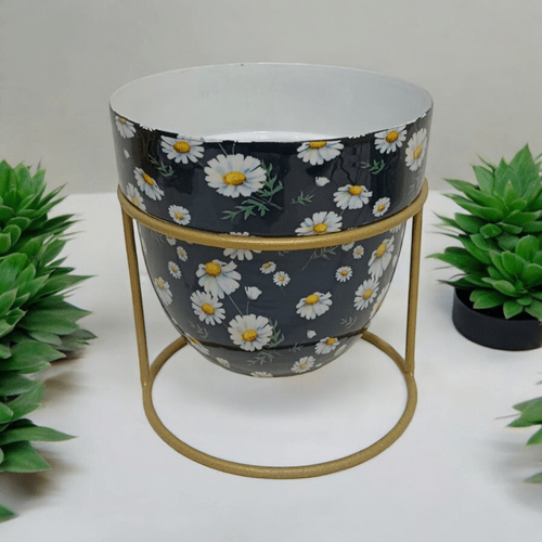 Elegant 13CM Iron Planter on Stand - Stylish and Durable Home Accent - plants - express.com