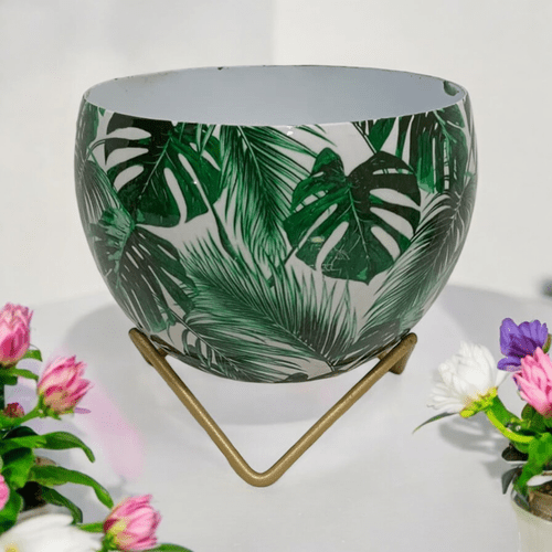Elegant 13CM Iron Planter with Chic Stand - A Touch of Nature Redefined! - plants - express.com