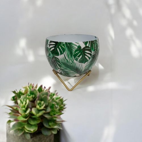 Elegant 13CM Iron Planter with Chic Stand - A Touch of Nature Redefined! - plants - express.com