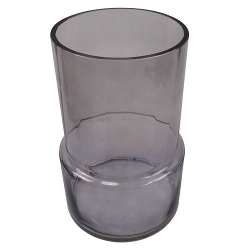 Elegant 26cm Grey Smoke Glass Vase - Ideal for Fresh or Artificial Flowers - plants - express.com