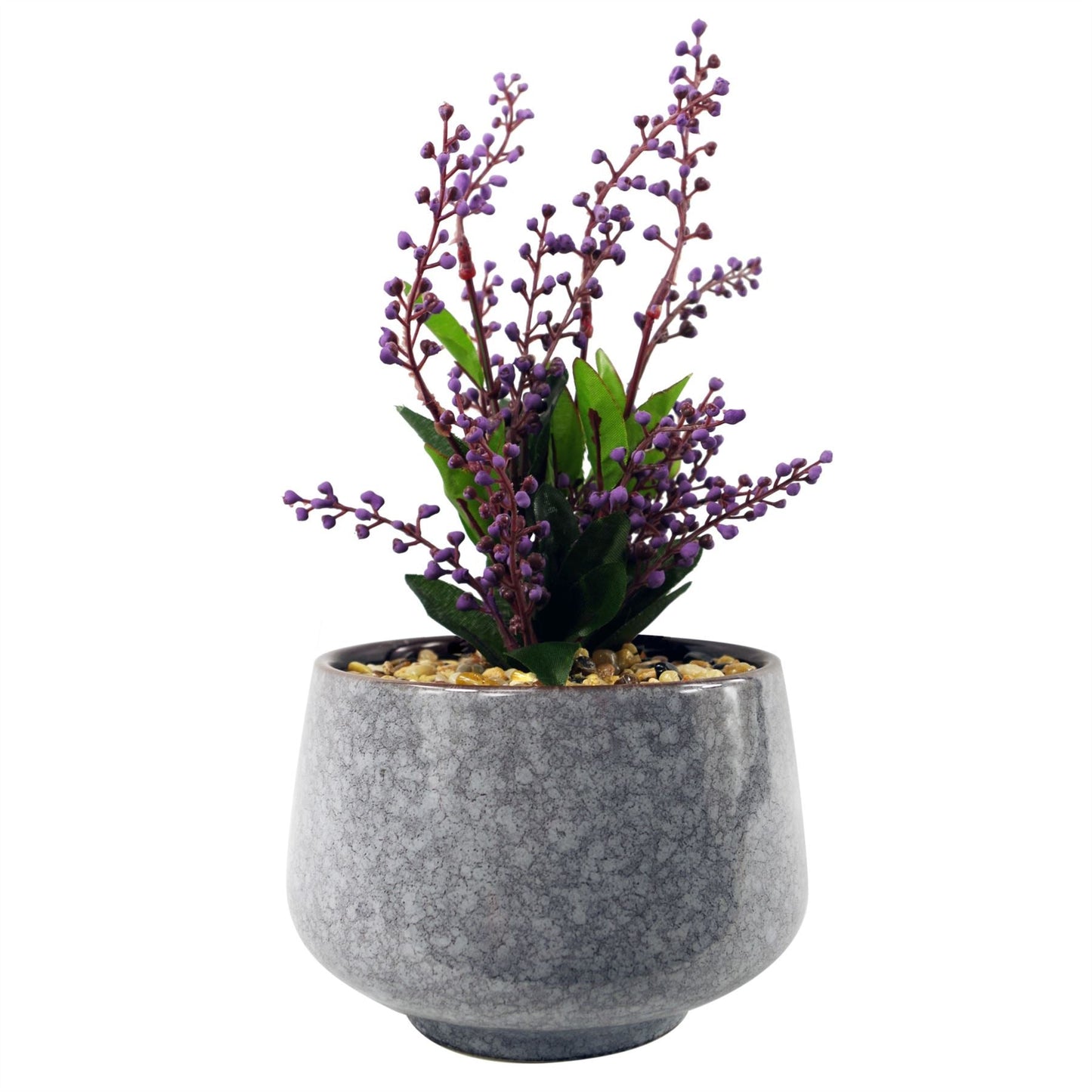 Elegant 28cm Ceramic Blue Planter with Lifelike Purple Vitex Negundo Plant - plants - express.com