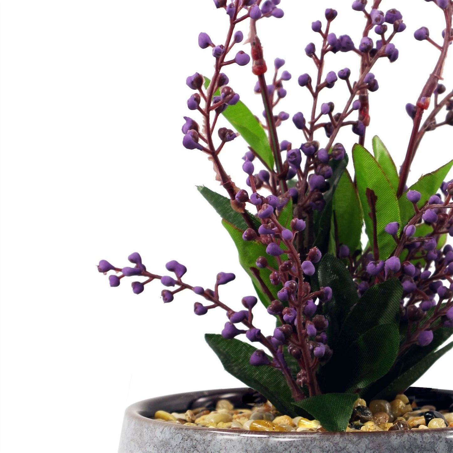 Elegant 28cm Ceramic Blue Planter with Lifelike Purple Vitex Negundo Plant - plants - express.com