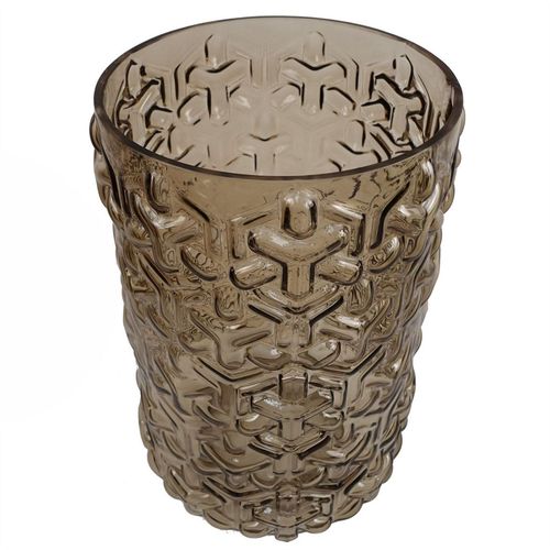 Elegant 29cm Embossed Chestnut Glass Vase - Handcrafted Beauty for Any Bloom - plants - express.com