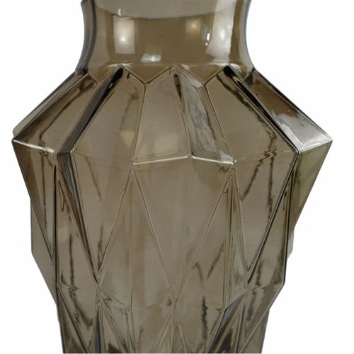 Elegant 30cm Brown Geometric Glass Vase - Perfect for Floral Displays! - plants - express.com