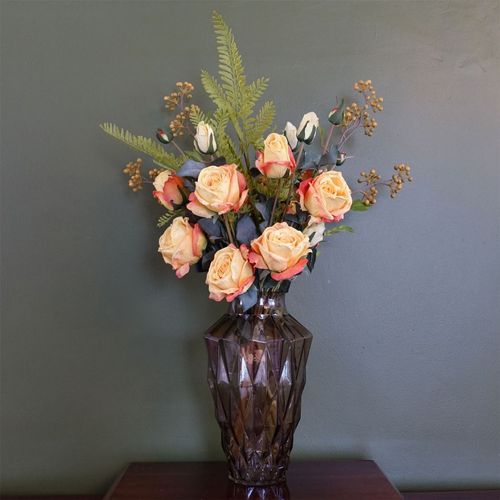 Elegant 30cm Brown Geometric Glass Vase - Perfect for Floral Displays! - plants - express.com