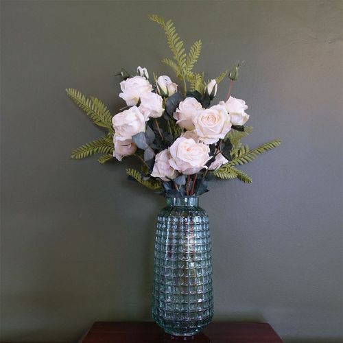 Elegant 30cm Green Cube Glass Vase – Perfect for Floral Arrangements - plants - express.com