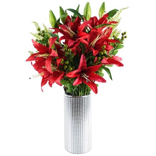 Elegant 30cm Silver Dot Glass Vase for Stunning Floral Displays - plants - express.com