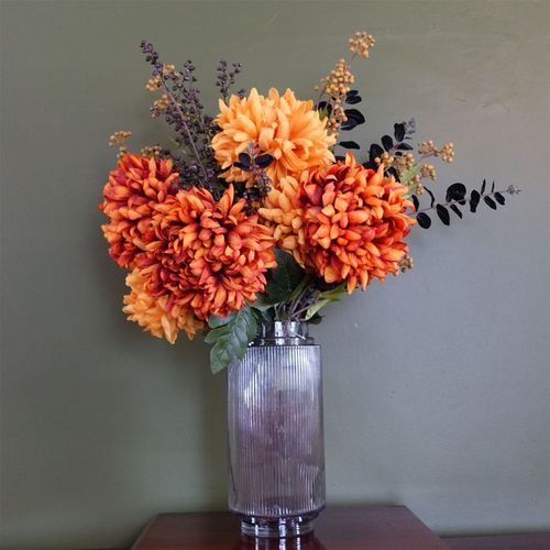Elegant 31cm Clear Ridged Glass Vase - Perfect for Floral Displays - plants - express.com
