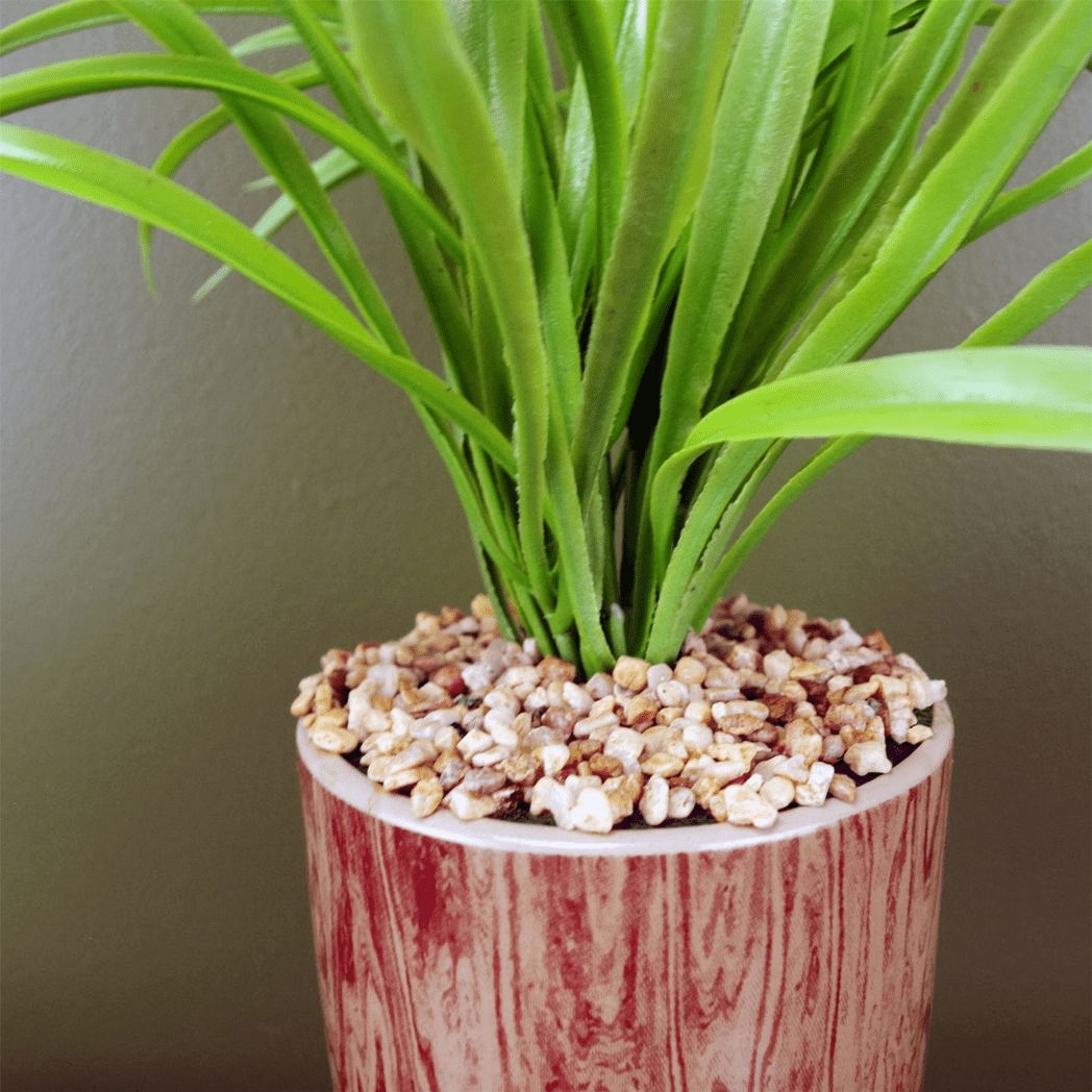 Elegant 35cm Artificial Grass Plant in Modern Ceramic Planter & Metal Stand - plants - express.com
