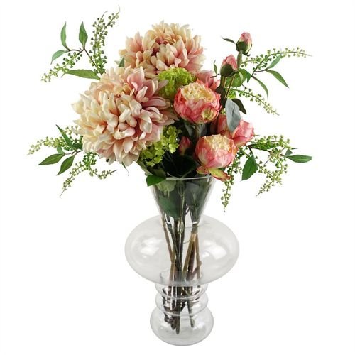 Elegant 35cm Handcrafted Bubble Clear Glass Vase for Stunning Floral Displays - plants - express.com
