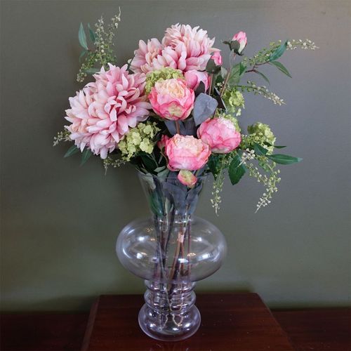 Elegant 35cm Handcrafted Bubble Clear Glass Vase for Stunning Floral Displays - plants - express.com