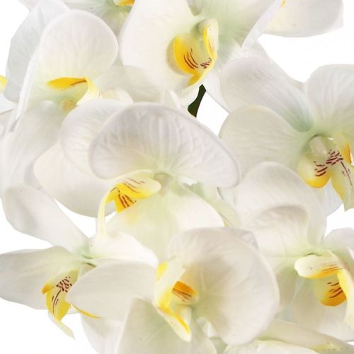 Elegant 52cm White & Gold Artificial Orchid – Real Touch, Perfectly Potted! - plants - express.com