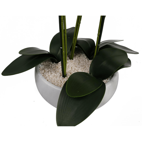 Elegant 60cm Faux Orchid in Stylish Black & White Ceramic Planter - plants - express.com